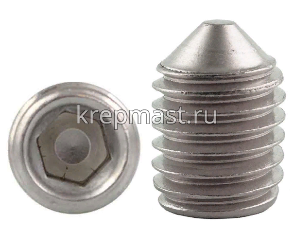 Винт уст. 4х10 DIN 914 зостр. вн/ш А2 нерж.