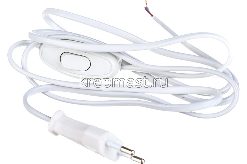 Шнур с выключателем и плоской вилкой Universal ШВВП 2х0,75 1,7м