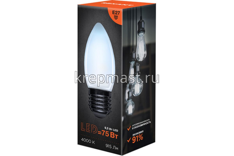 Лампа свеча 9,5Вт Е27 4000K