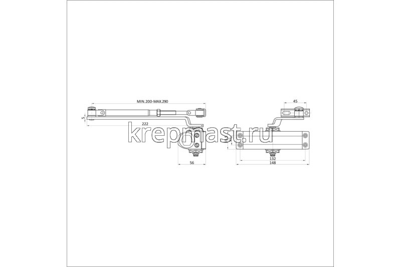 Доводчик дверной белый ДД-60 25-80кг