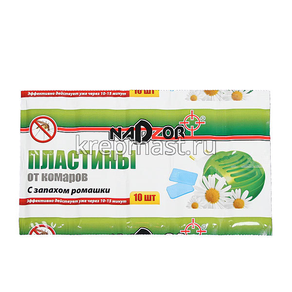 Пластины от комаров с запахом ромашки (уп.10шт) Nadzor