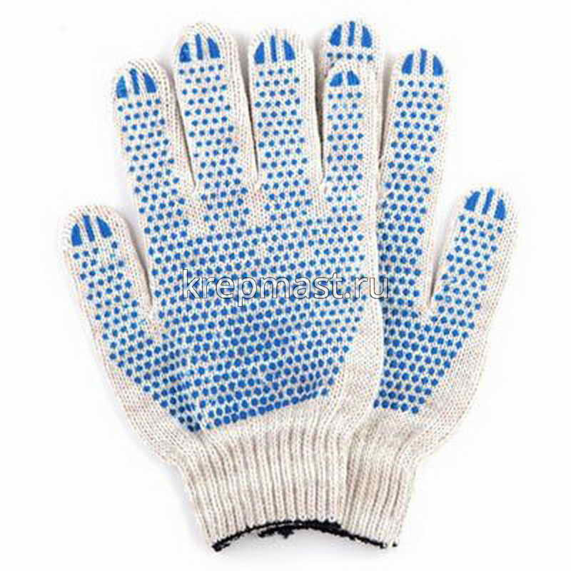 Перчатки 3-х-нитные х/б ПВХ
