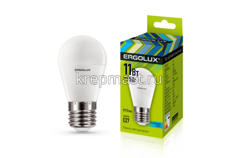 Лампа шарик 11Вт Е27 4500К