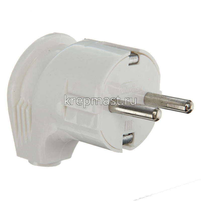 Вилка штепс. угловая с/з 16А бел