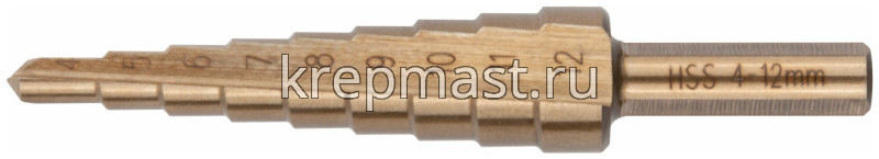 Сверло FIT ступенчатое HSS по металлу (4-12мм)