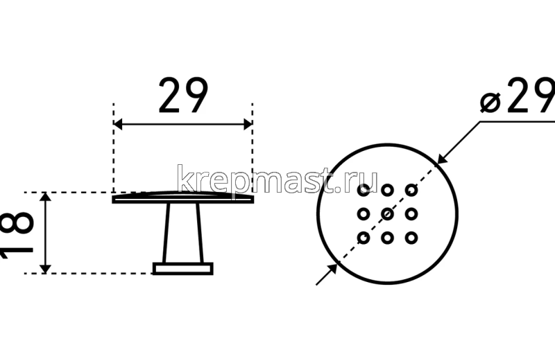 Ручка кнопка A507 SN сатин StahlBuro