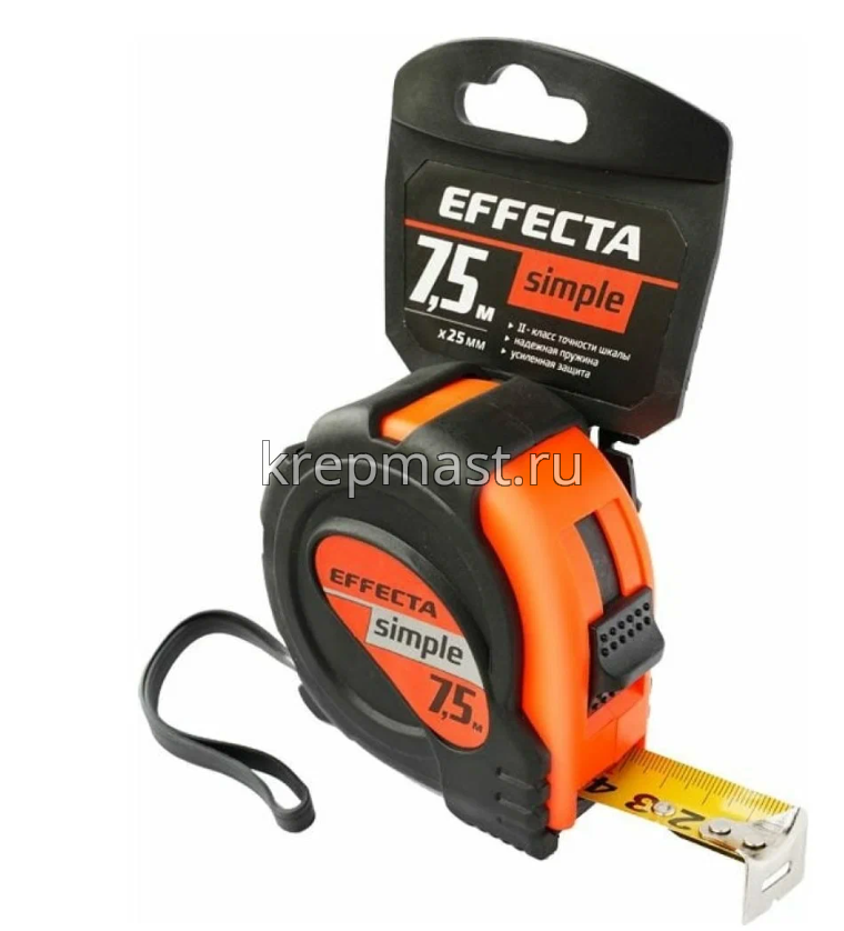 Рулетка 7,5м х 25мм Effecta Simple / Basic