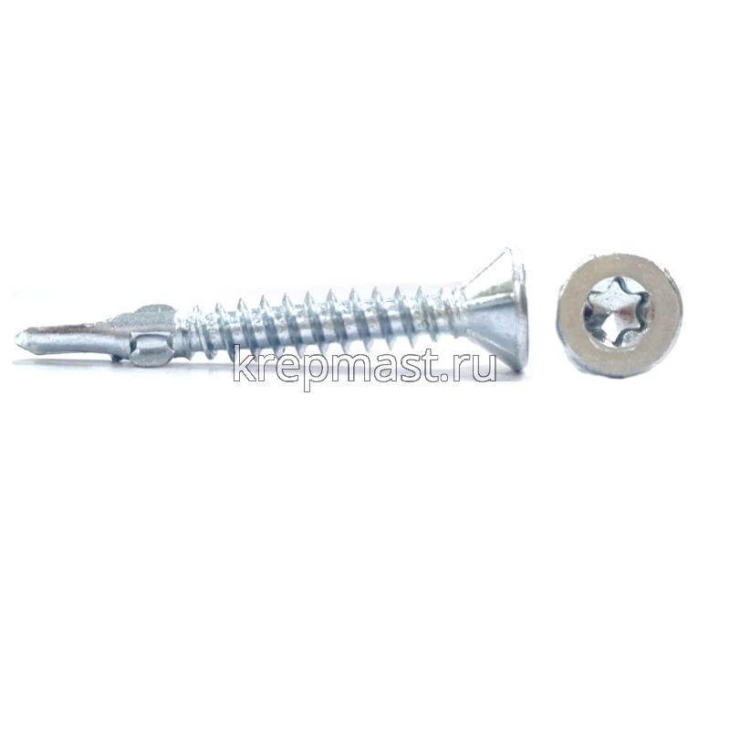 Саморез кров. ТХ20 с УШКАМИ б/шайбы DIN 7504 P 4,2х32 потай. - сверло оцинк.