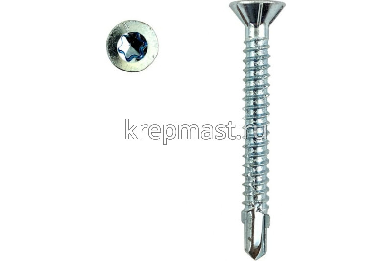 Саморез кров. ТХ20 с УШКАМИ б/шайбы DIN 7504 P 4,2х38 потай. - сверло оцинк.