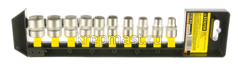 Набор STAYER головок торцевых 3/8" (8-19мм) 10пред.