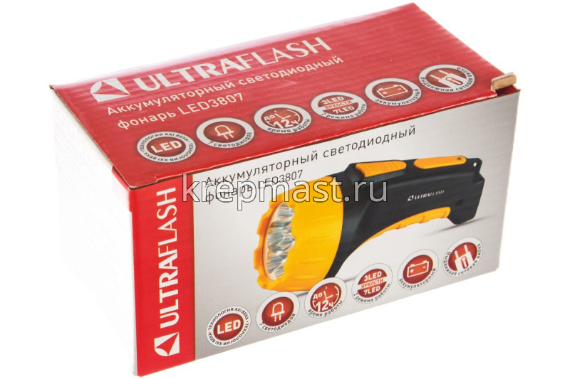 Фонарь ULTRAFLASH / ОБЛИК аккум. 7LED