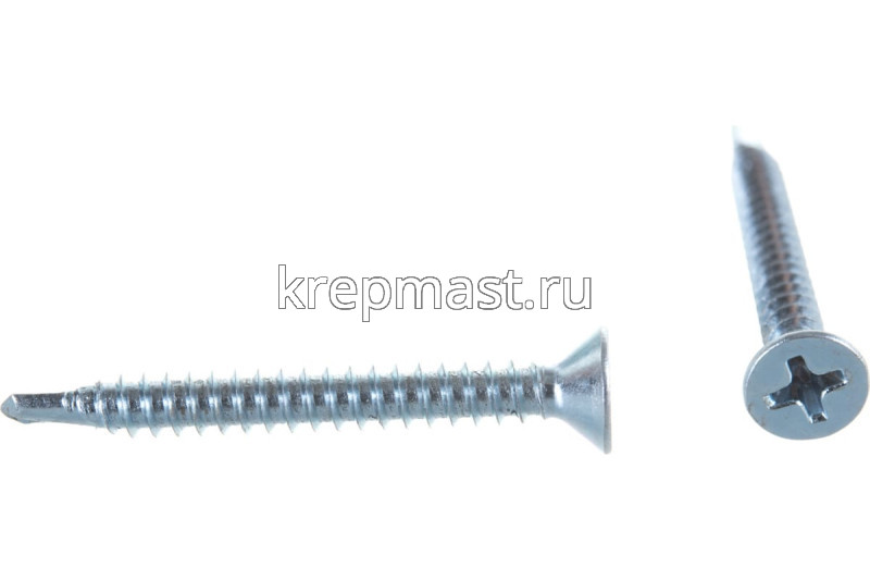 Саморез кров. б/шайбы DIN 7504 P 4,2х38 потай. - сверло оцинк.