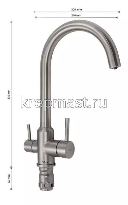 Смеситель д/кухни MAGNUS 91114 с Собраз.гусаком для питьевой воды