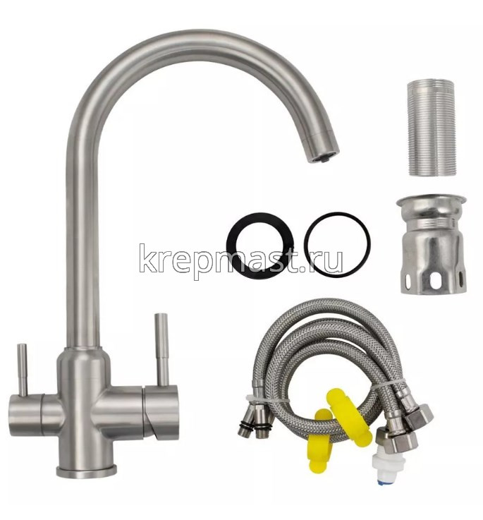 Смеситель д/кухни MAGNUS 91114 с Собраз.гусаком для питьевой воды