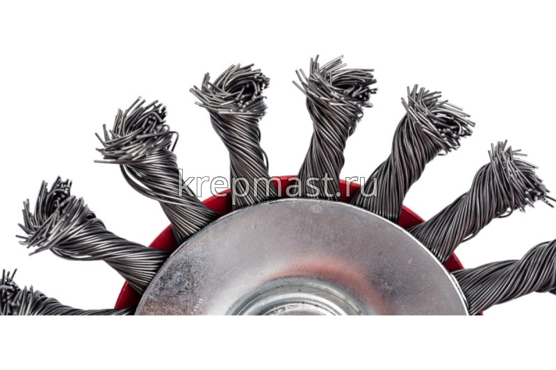 Корщетка- колесо 115мм для УШМ FIT сталь витая с наклоном гайка М14