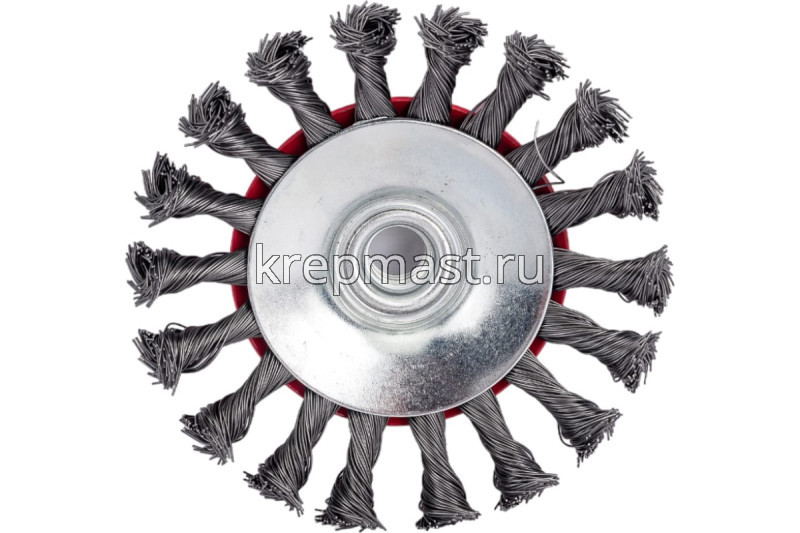 Корщетка- колесо 115мм для УШМ FIT сталь витая с наклоном гайка М14